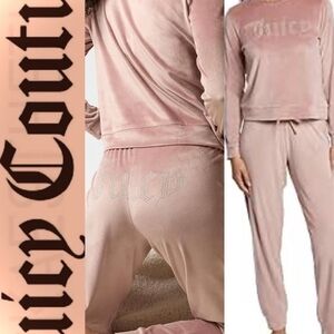Juicy Couture Women's Pink Velour Sleepwear Set-Never Worn Or Tried On